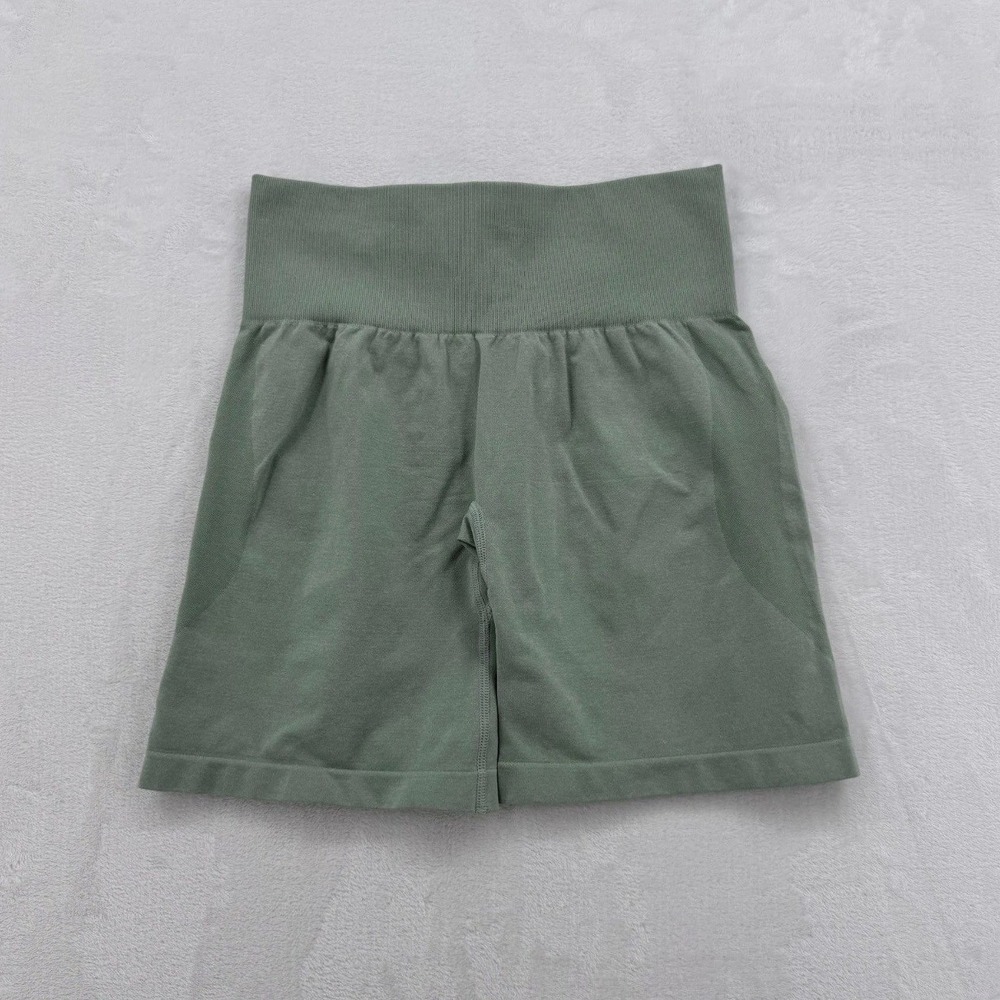 NVGTN Biker Shorts Women Medium Sage Green Excellent Seamless High Waist Contour